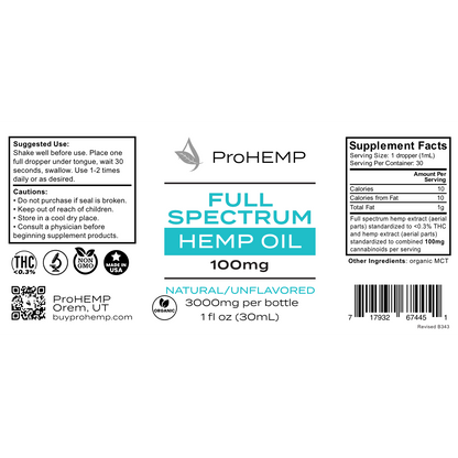 Full Spectrum Hemp Extract - Natural