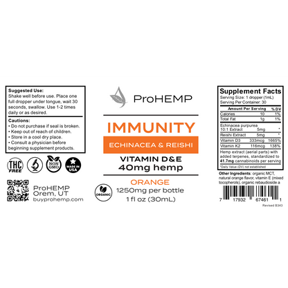 Immunity Adaptogenic with Echinacea & Reishi - 1250 mg Hemp
