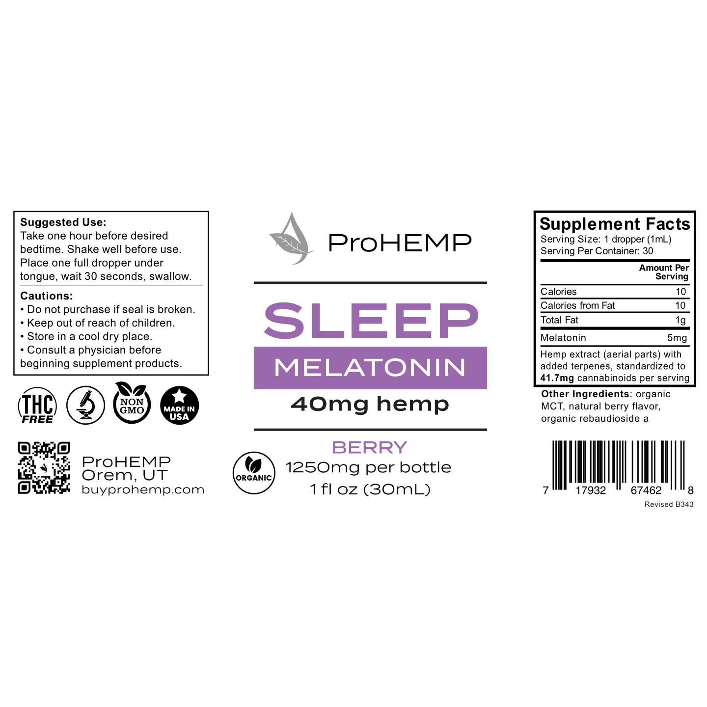 Sleep Adaptogenic with Melatonin - 1250 mg Hemp