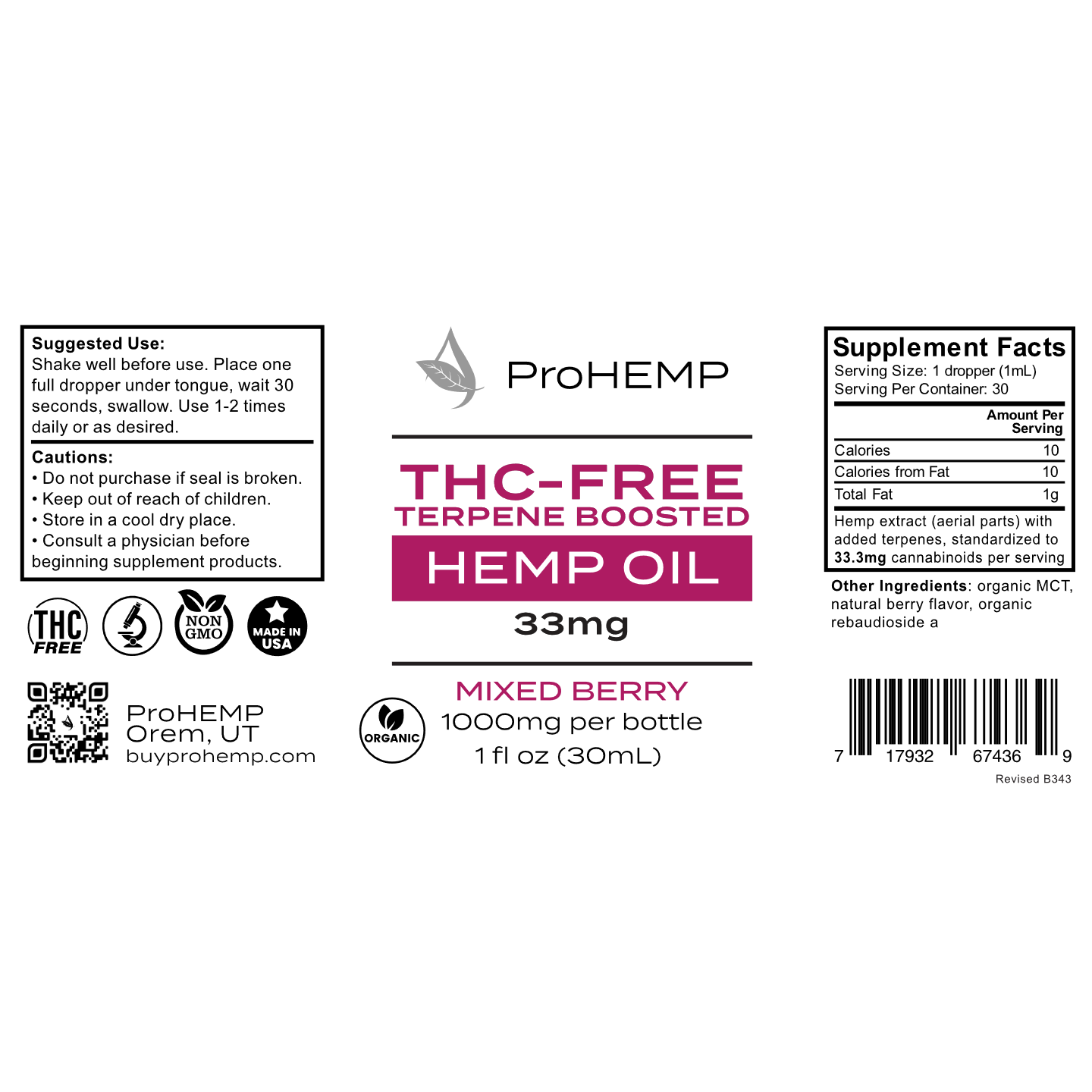 THC-Free Hemp Extract - Mixed Berry